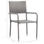 vidaXL Ensemble à manger de jardin 9 Pièces Gris