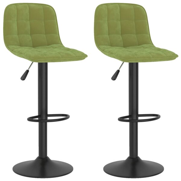 vidaXL Tabourets de bar lot de 2 vert clair velours