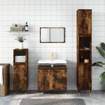 vidaXL Armoire de bain chêne fumé 30x30x190 cm bois d'ingénierie