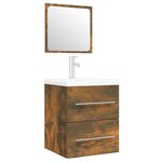 vidaXL Meuble lavabo avec bassin intégré Chêne fumé Bois d'ingénierie