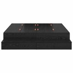 vidaXL Cadre de lit avec rangement Chêne noir 150 cm Bois d'ingénierie