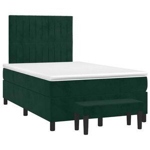 vidaXL Sommier à lattes de lit avec matelas vert foncé 120x190 cm