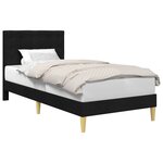 vidaXL Cadre de lit avec tête de lit Noir 90 x 200 cm Tissu