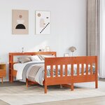 vidaXL Cadre de lit sans matelas cire marron 120x190cm bois pin massif