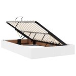 vidaXL Lit avec rangement et matelas avec matelas 2 Pièces Blanc Cuir