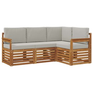 vidaXL Ensembles de canapés avec coussin 4 Pièces Gris Naturel et Clair