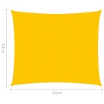 vidaXL Voile d'ombrage 160 g/m² Jaune 3 6x3 6 m PEHD