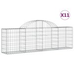 vidaXL Paniers à gabions arqués 11 Pièces 200x30x60/80 cm Fer galvanisé