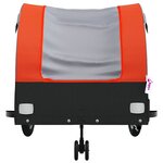 vidaXL Remorque de vélo noir et orange 45 kg fer