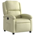 vidaXL Fauteuil inclinable crème cuir véritable