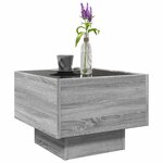 vidaXL Table d'appoint et LED sonoma gris 40x40x30cm bois d'ingénierie
