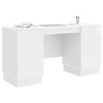 vidaXL Bureau Blanc brillant 142 5 x 50 x 75 cm Bois d'ingénierie