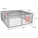 FLAMINGO Clapier pliable avec 2 portes Mel 116x112x45 cm