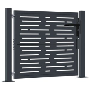 vidaXL Portail de jardin anthracite 105x80cm acier conception de carré