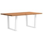 vidaXL Table à manger avec bord naturel 180x100x74cm bois massif chêne