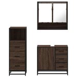 vidaXL Ensemble de meubles de salle de bain 3 Pièces Chêne marron