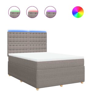 vidaXL Sommier à lattes de lit avec matelas Taupe 140x200 cm Tissu