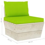 vidaXL Canapé central palette de jardin avec coussins Épicéa imprégné