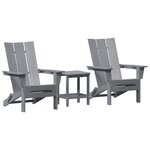 vidaXL Chaise de jardin 3 Pièces Gris clair 80.5 x 74.5 x 92 cm