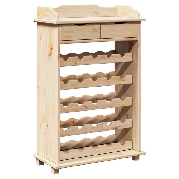vidaXL Étagère à vin Naturel 58 x 28 x 90 cm Bois de pin massif