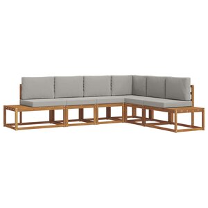 vidaXL Ensemble de canapés d'extérieur 6 Pièce Gris Naturel et Clair