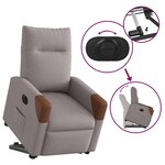 vidaXL Fauteuil inclinable électrique taupe tissu