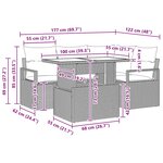 Ensemble de Canapés de Jardin vidaXL 5 pièces avec Coussins Gris Clair en Poly Rattan