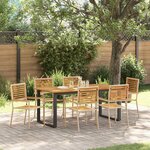vidaXL Ensemble de salle à manger pour jardin 7 Pièces Beige