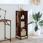 vidaXL Bibliothèque chêne fumé 33 5x33x107 5 cm bois d'ingénierie