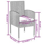 vidaXL Ensemble à manger de jardin 3 Pièces Résine tressée Anthracite