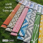 Tapis extérieur terrasse réversible - Tapis de jardin imperméable et résistant UV - Motif floral - Vert - 150x240 cm - HOMESCAPES