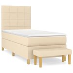 vidaXL Sommier à lattes de lit avec matelas Crème 80x200 cm Tissu