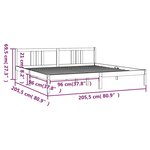 vidaXL Cadre de lit sans matelas bois massif 200x200 cm