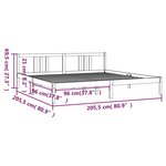 vidaXL Cadre de lit Bois massif 200x200 cm