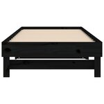 vidaXL Lit coulissant Noir 2x(80x200) cm Bois de pin massif