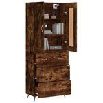 vidaXL Buffet haut Chêne fumé 69 5x34x180 cm Bois d'ingénierie