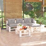 Vidaxl salon de jardin palette 5 pièces avec coussins bois de pin