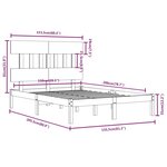Vidaxl cadre de lit marron miel bois massif 150x200 cm très grand