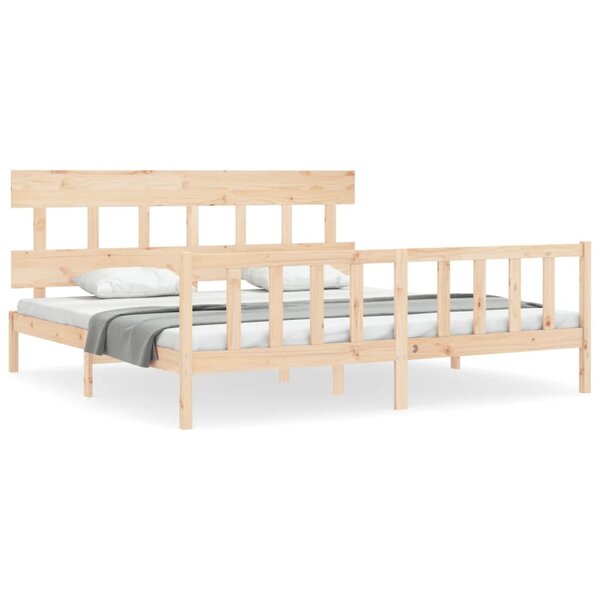 vidaXL Cadre de lit avec tête de lit 200x200 cm bois massif