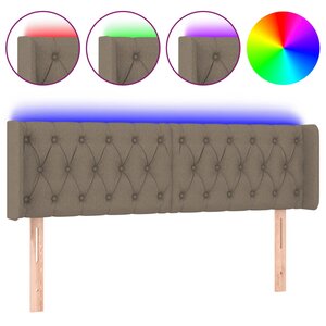 vidaXL Tête de lit à LED Taupe 163x16x78/88 cm Tissu