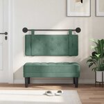 vidaXL Tête de lit suspendue Avec lumière LED Vert Mer Velours