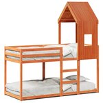 vidaXL Lit superposé sans matelas cire marron 80x200 cm pin massif