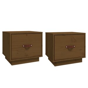 vidaXL Tables de chevet 2Pièces Marron miel 40x34x35cm Bois de pin massif