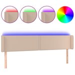 vidaXL Tête de lit à LED Cappuccino 183x16x78/88 cm Similicuir