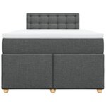 vidaXL Sommier à lattes de lit avec matelas gris foncé 120x190cm tissu