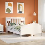 vidaXL Lit bibliothèque sans matelas blanc 140x200 cm bois pin massif