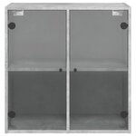 vidaXL Armoire murale avec portes en verre gris béton 68x37x68 5 cm