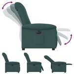 vidaXL Fauteuil inclinable électrique Vert foncé Tissu
