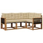 vidaXL Ensemble de canapés d'extérieur 4 pc Naturel et Beige