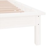 vidaXL Cadre de lit à LED sans matelas blanc 75x190 cm bois massif